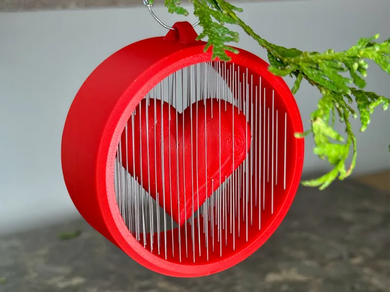 Suspended Heart Christmas Ornament