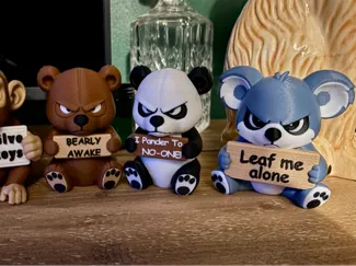 Grumpy/Angry Koala Bear with A with slogan
