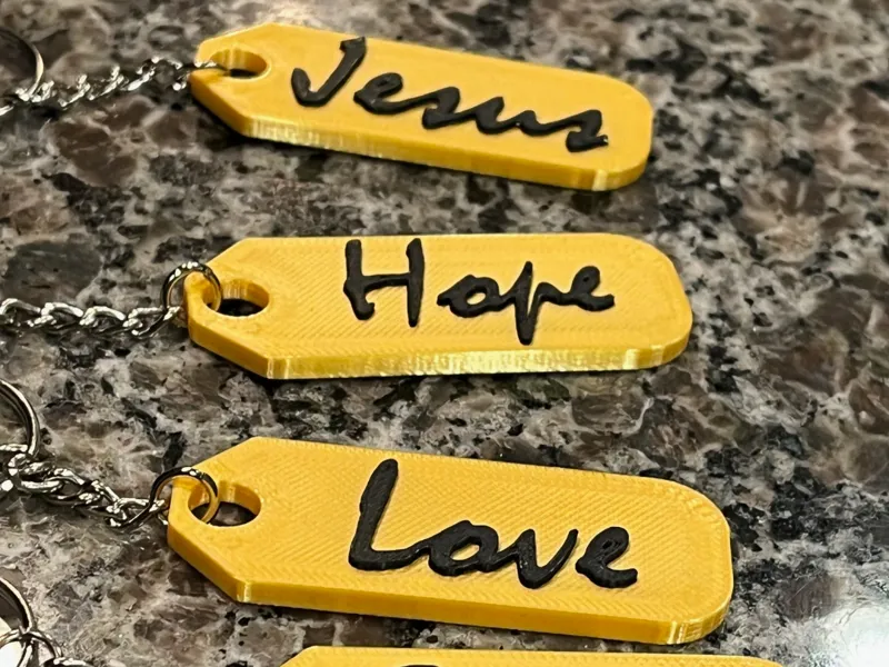 Christian Keychain  Faith, Hope, Love, Jesus  