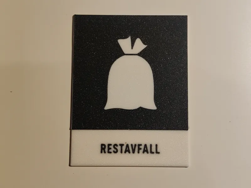 Skylt för restavfall