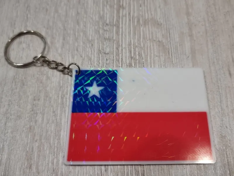 Chile Flag Keychain