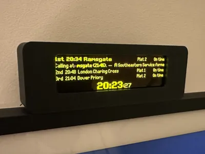 Train Departure Display Case – 3.12" OLED Edition