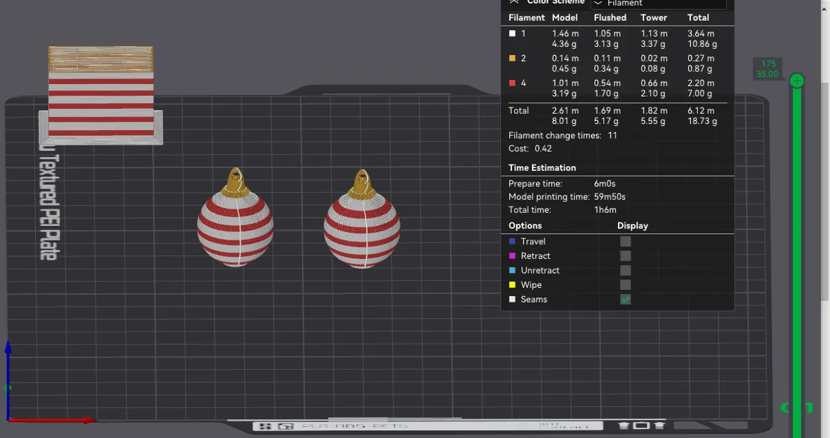 Cute Stripy Christmas Baubles Earrings! view 3