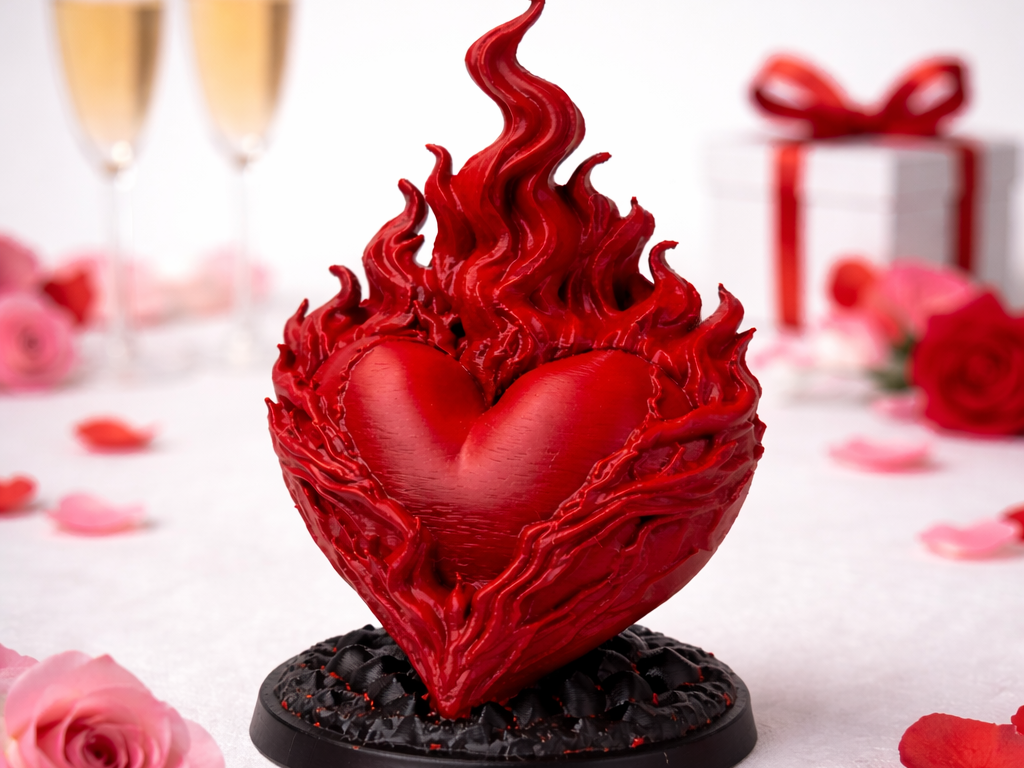 Flaming Heart Sculpture – Easy Valentine Print