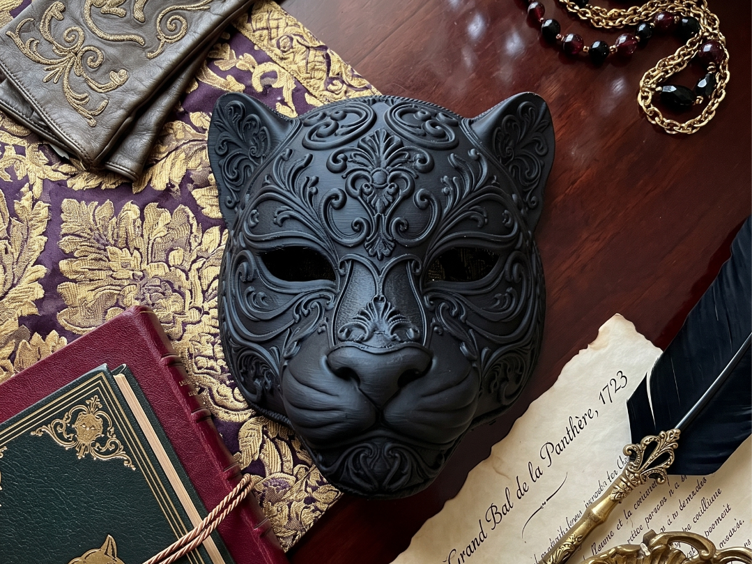 Baroque Venetian Panther Masquerade Mask