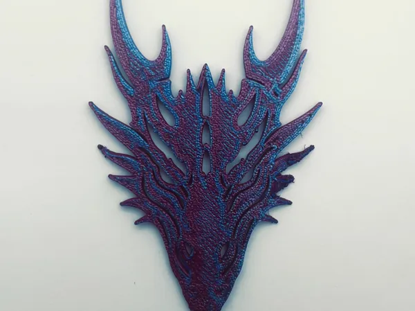 Tête de dragon, déco murale 2D