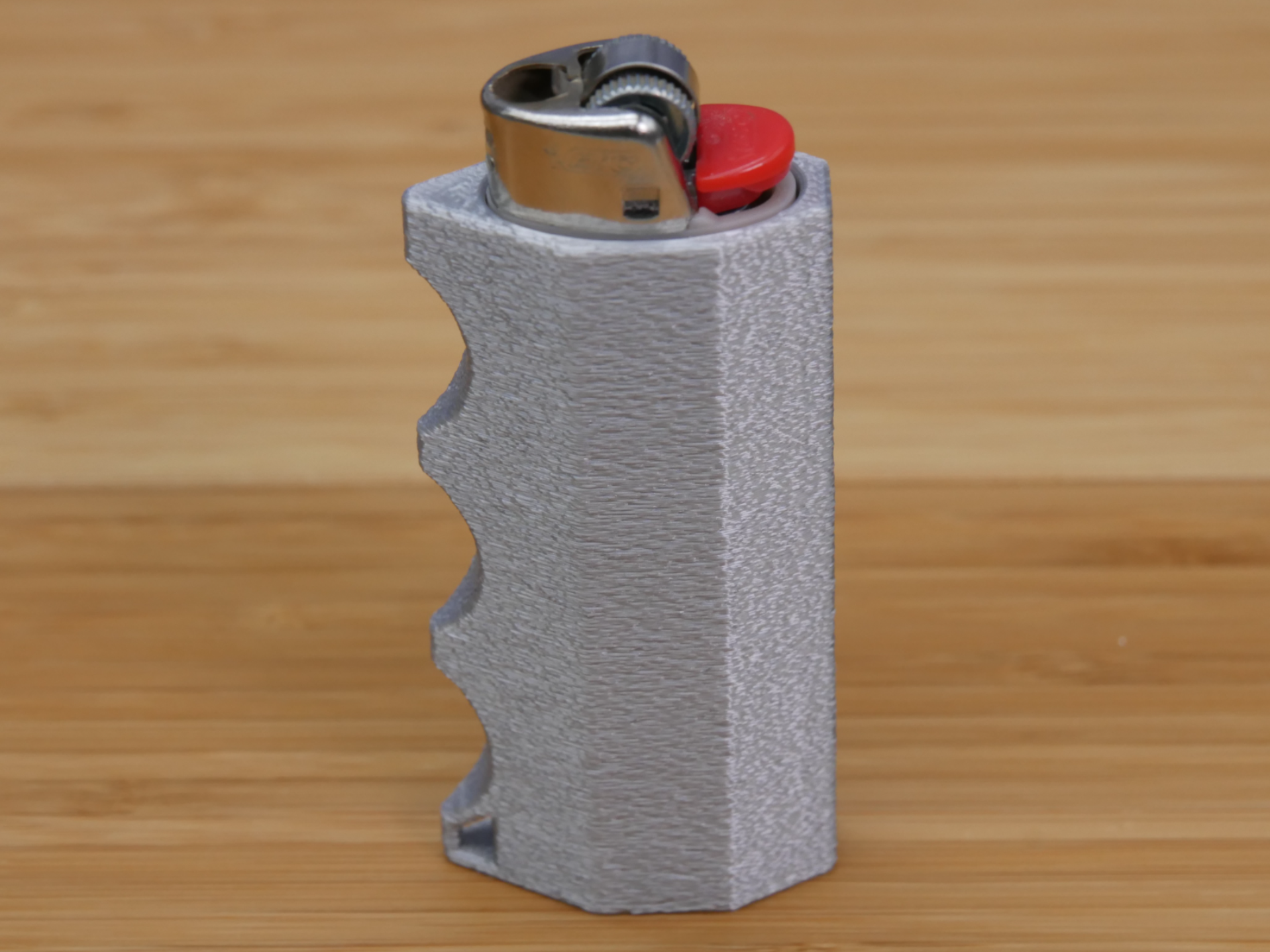 Three Finger Grip Bic Lighter Sleeve Keychain
