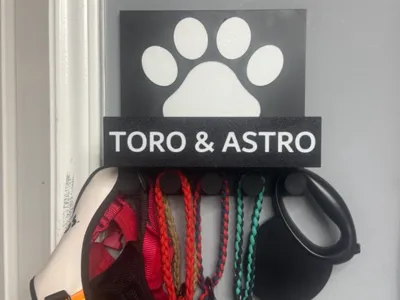 Custom Pet Leash Organizer with Shelf