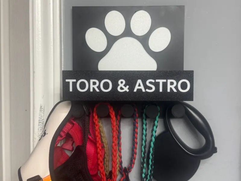 Custom Pet Leash Organizer with Shelf