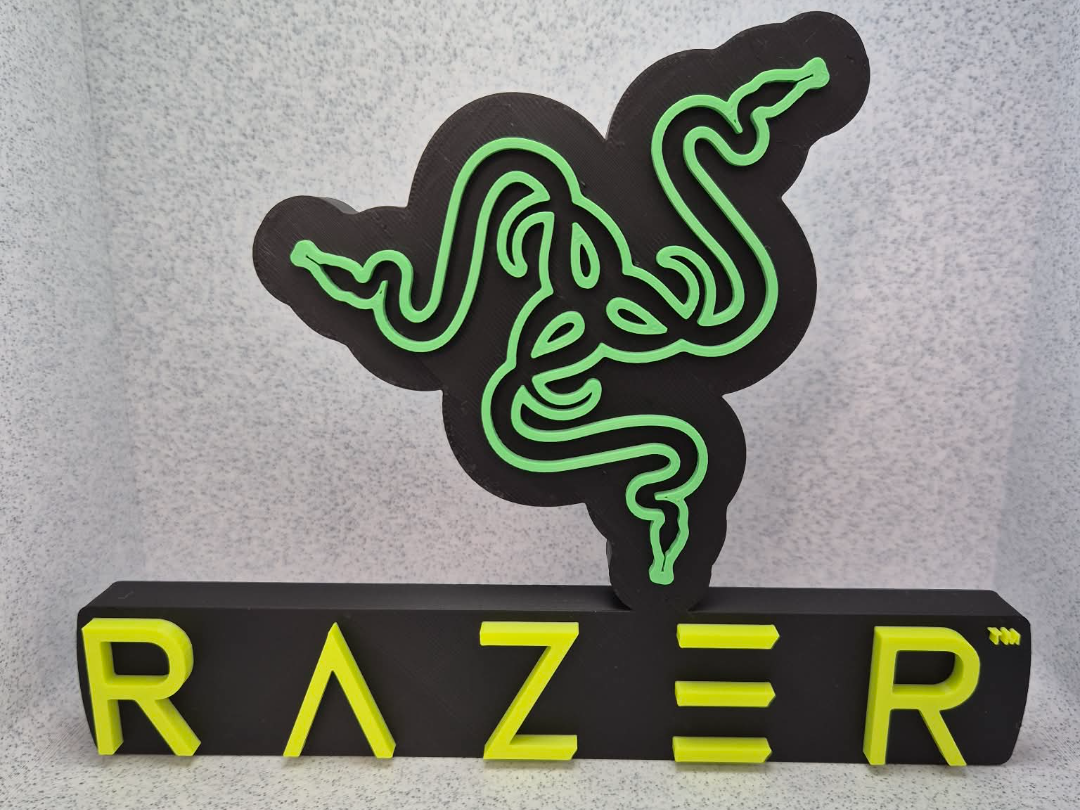 Razer Gaming Logo - 3D Desktop Stand Emblem