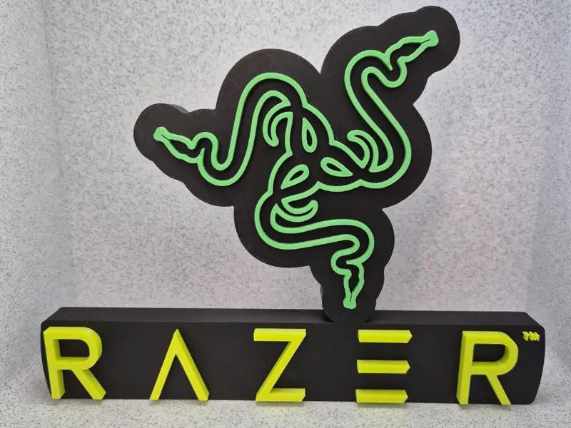 Razer Gaming Logo - 3D Desktop Stand Emblem