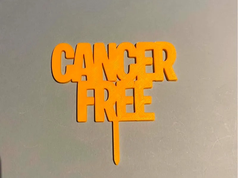Cancer Free v2 Cake Topper