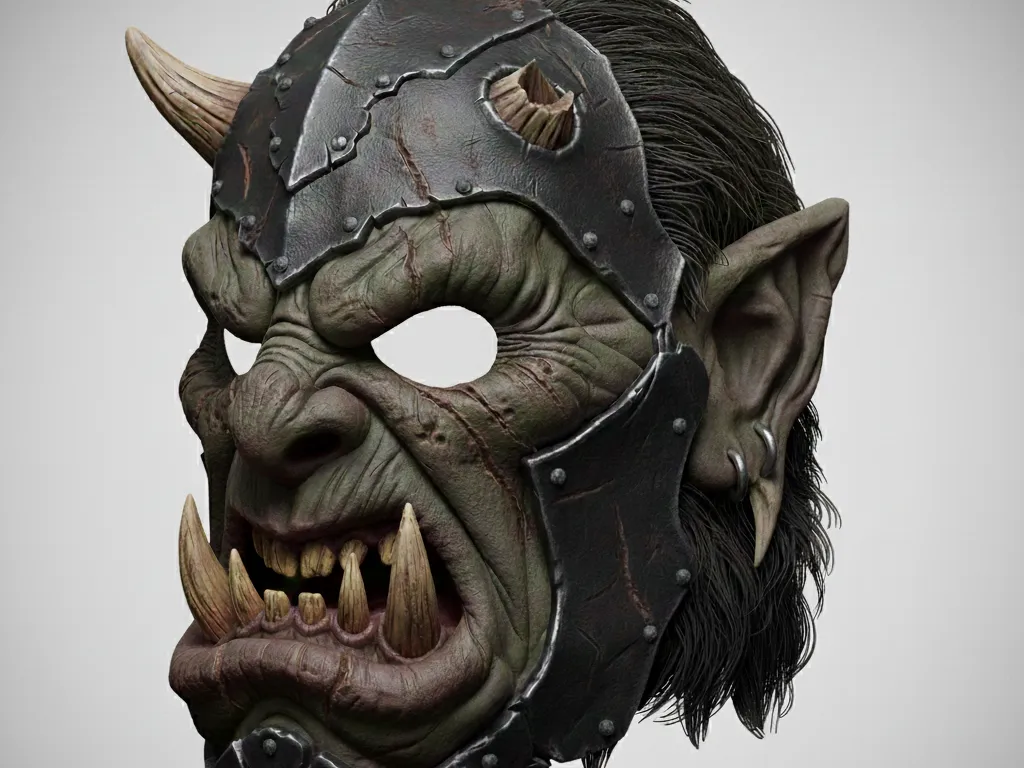 Special Design Orc Warrior Mask Collectible Ornament and Decorative Gift