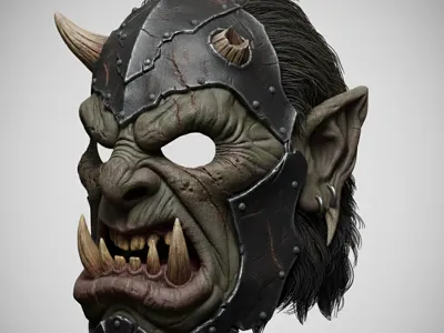 Adorno decorativo de diseño especial coleccionable de Masca del guerrero nocturno orco