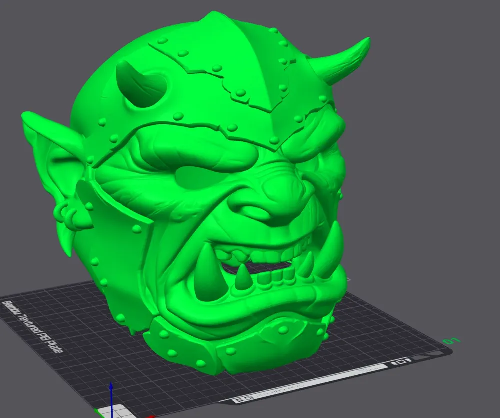 Adorno decorativo de diseño especial coleccionable de Masca del guerrero nocturno orco