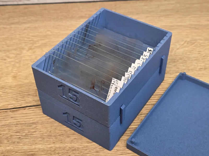 15pc microscope slide box 