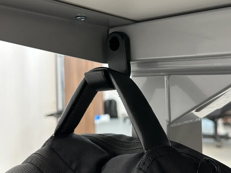 Backpack hook for desk