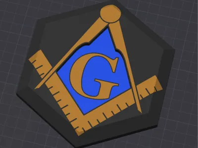 Hexagonal Blue Lodge Motorcycle Kickstand Puck