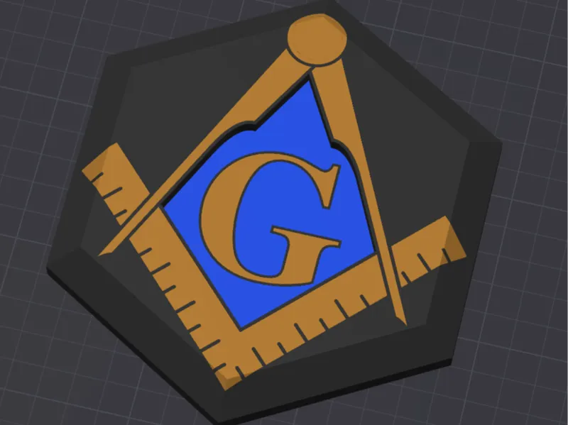 Hexagonal Blue Lodge Motorcycle Kickstand Puck