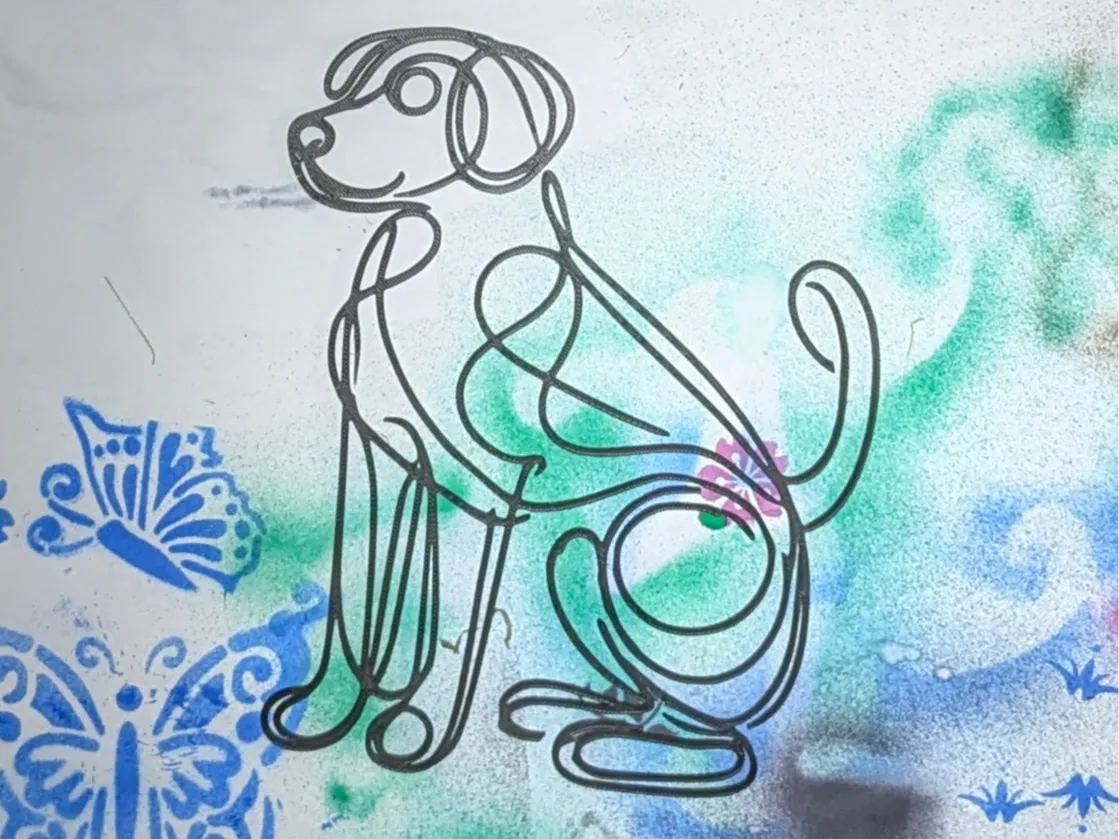 Dog Line Art - One Line Drawing Dog - Free 3D Print Model - MakerWorld