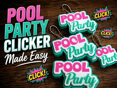 Pool Party clicker keychain