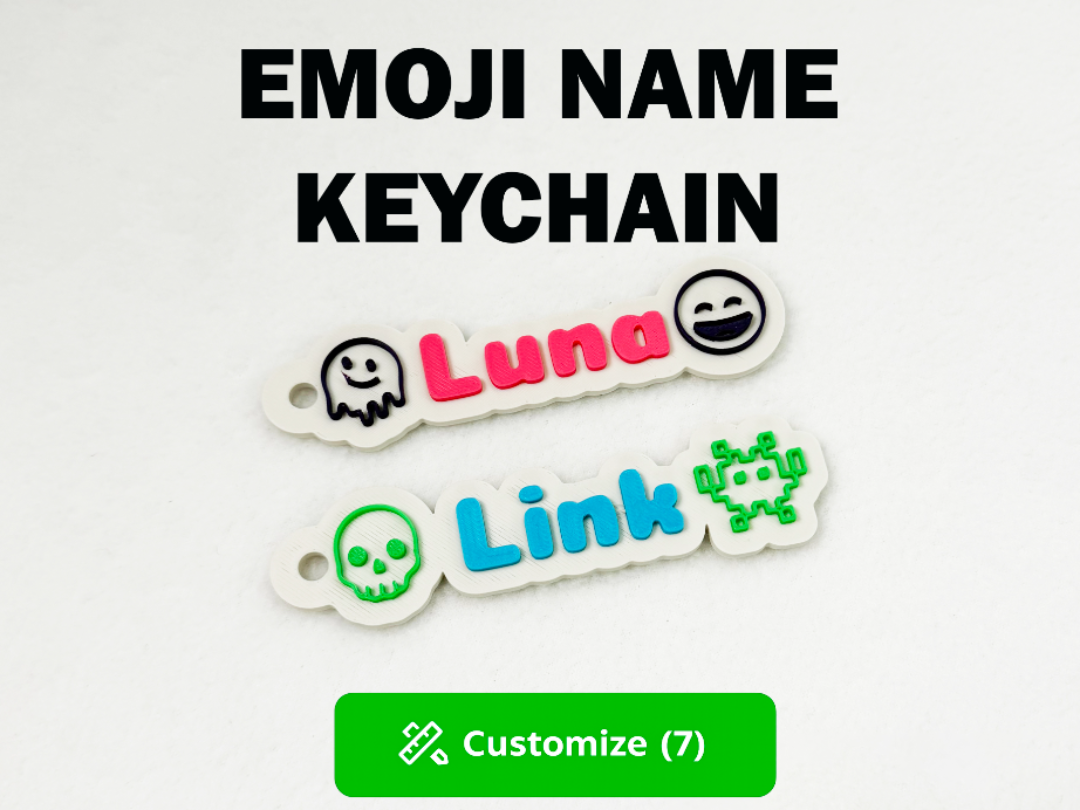 Customizable Emoji Name Keychain