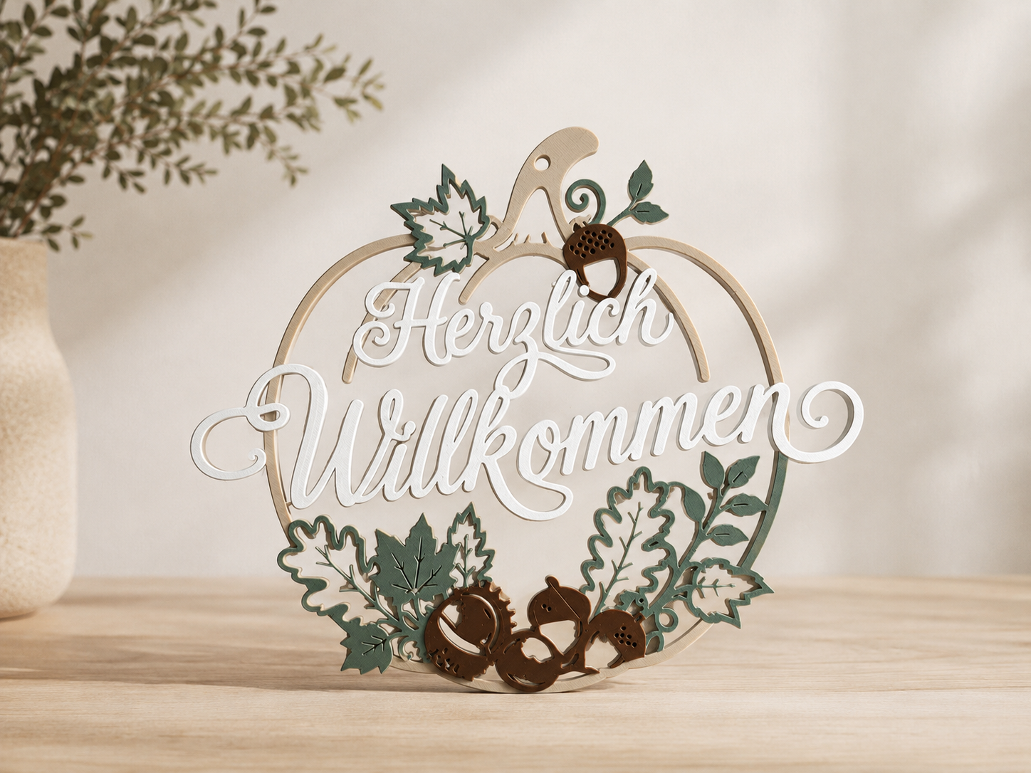 Herzlich Wilkommen – Herbst Türkranz & Wanddeko - 1