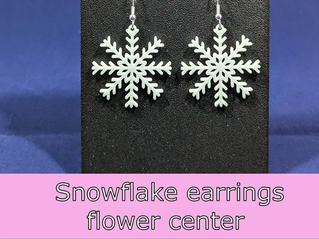 Snowflake earrings - flower center