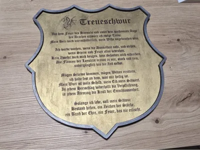 Coat of Arms Shield with Oath of Allegiance - 3D