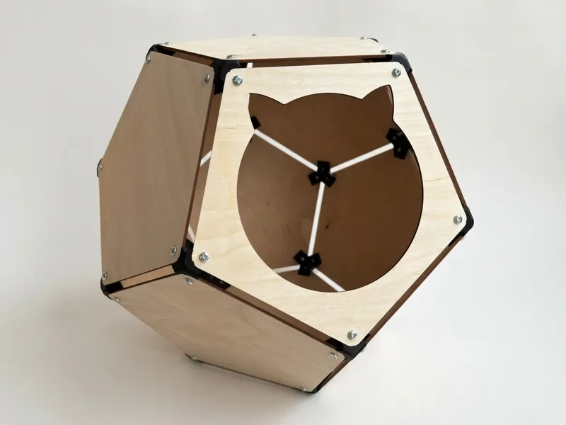 Cat House — Laser Cut + 3D Printed Joints