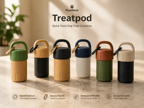 Caja o estuche: PawNest Treatpod – Quick Twist Dog Treat Container — referencia de MakerWorld