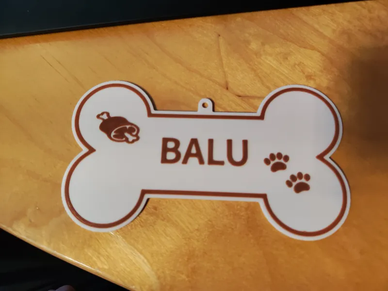 Dog Balu sign plate