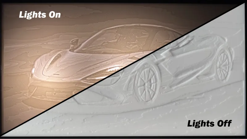 Mclaren 765lt car Light picture (Lithophane)