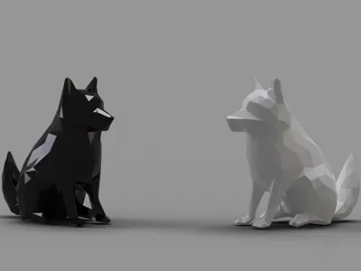 Low Poly Wolf Figure (NO SUPPORTS)