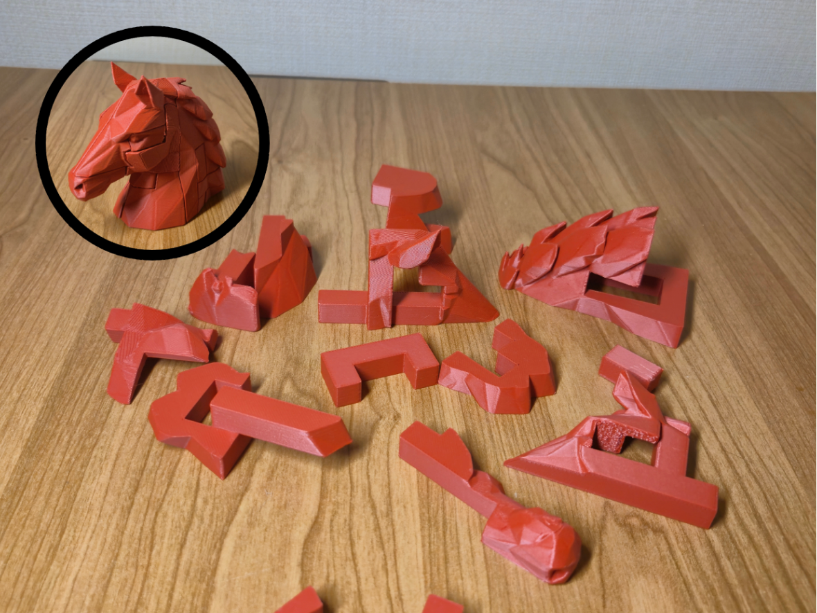 Low Poly Horse Puzzle 14-Piece Assembly Sculpture