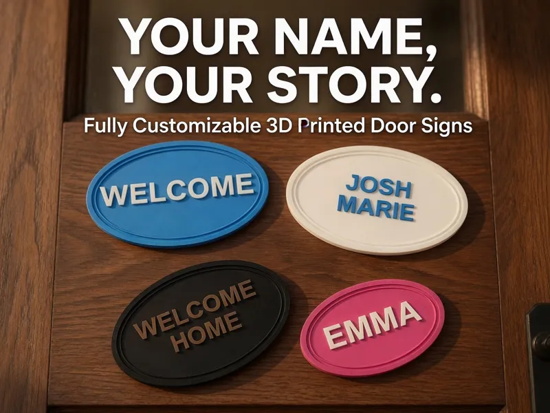 Oval Door welcome sign (Parametric)