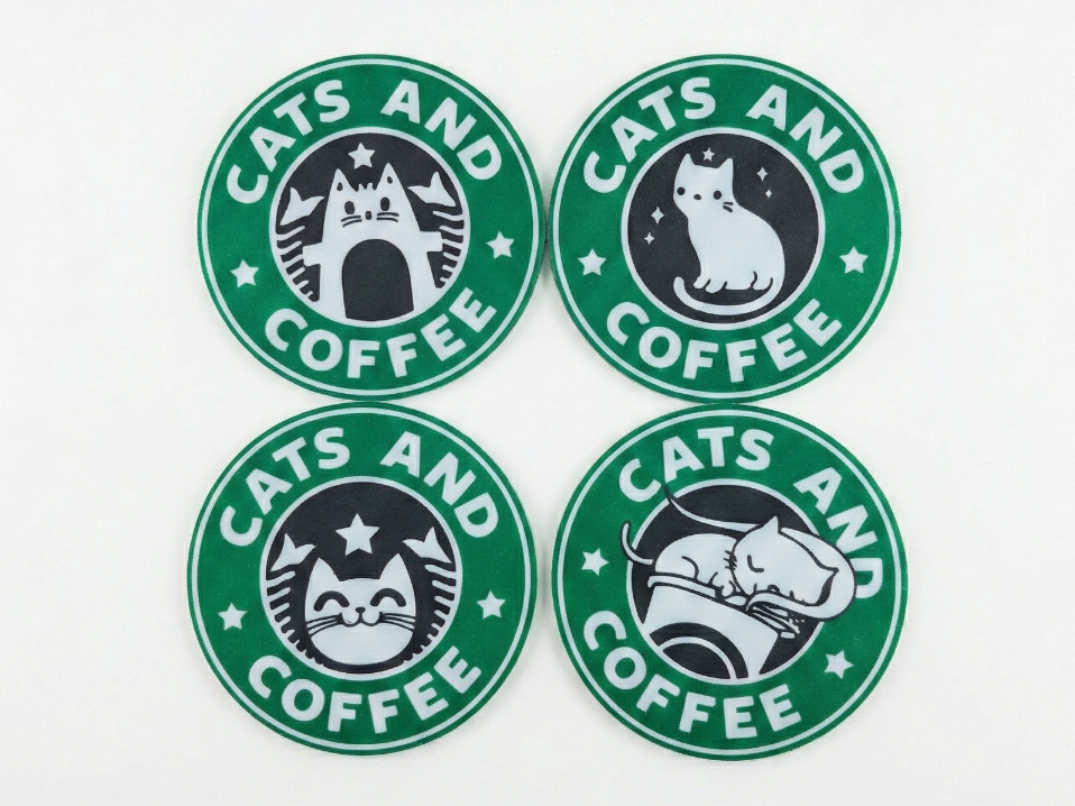 Cats and Coffee Coaster set