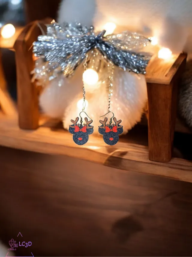 Christmas Minnie reindeer earrings