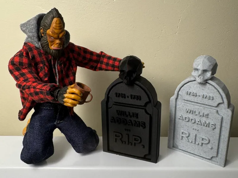 1/12 Scale Gravestone with Skull (customisable)
