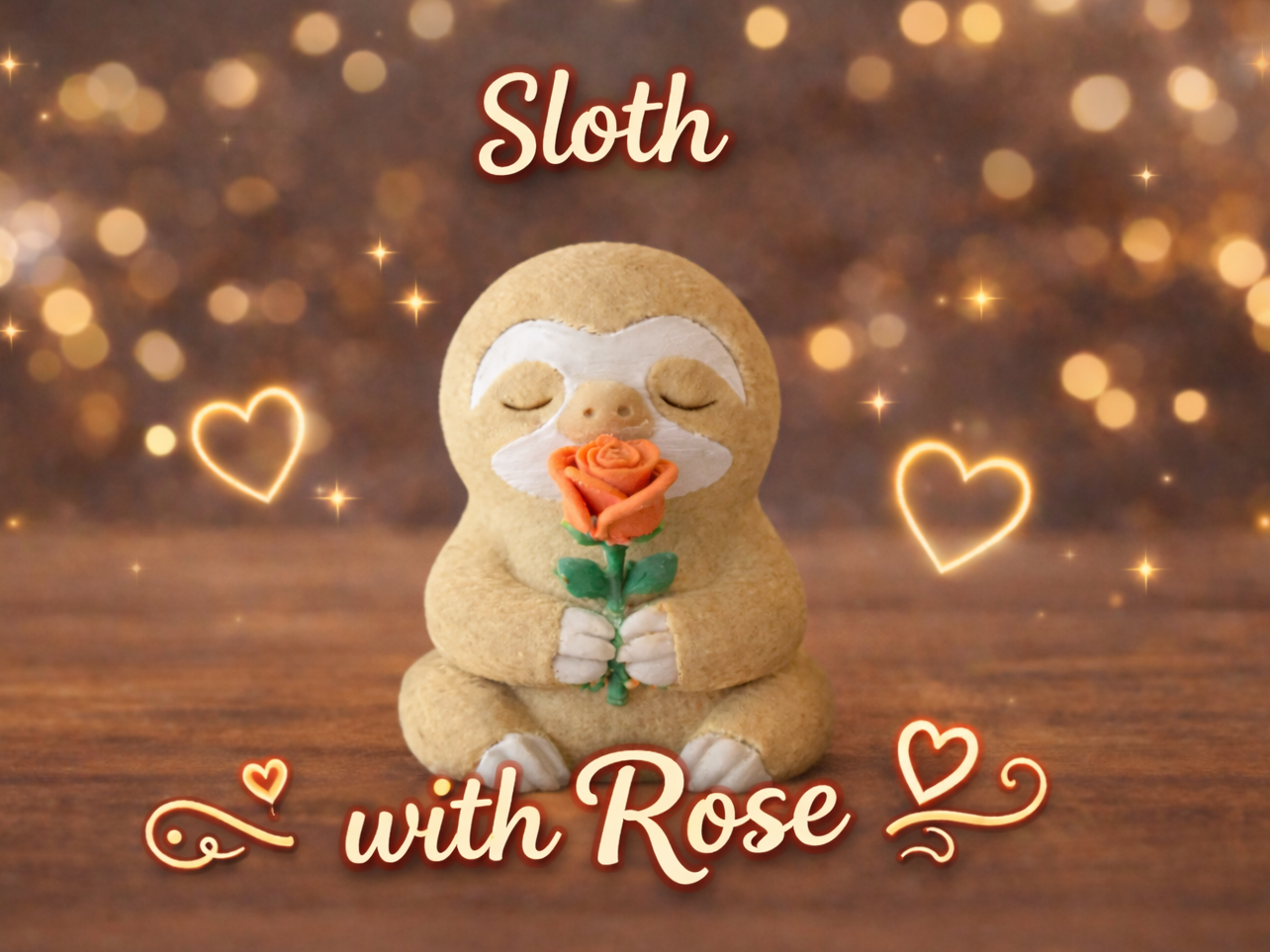 Cute Sloth with Rose AMS & NO AMS version