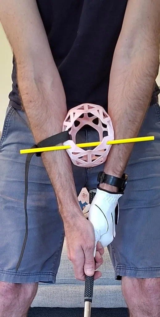 Golf training aid - arm connector