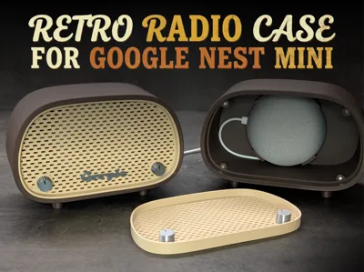 Retro radio case for Google Nest Mini