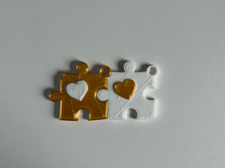 Valentines day puzzle keychain