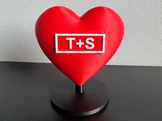 3D Herz mit Initialen