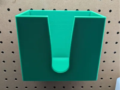 Deep Glove Box Holder for Peg Boards 1" Spacing