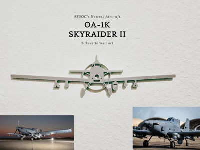 OA-1K Skyraider II–Aviation Silhouette Wall Decor