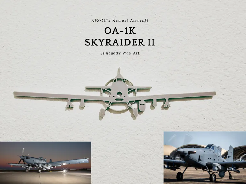 OA-1K Skyraider II–Aviation Silhouette Wall Decor
