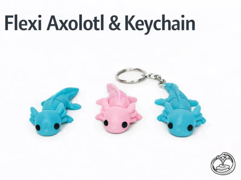 Flexi Axolotl-Articulated & keychain
