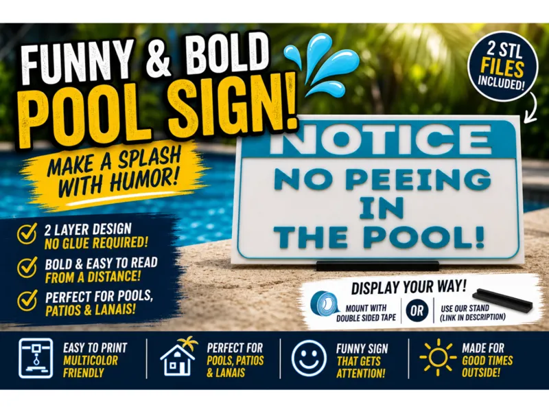 “Notice: No Peeing In The Pool!” Sign