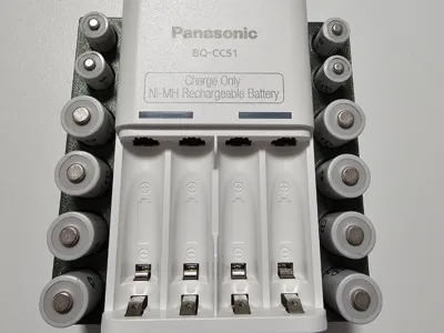 eneloop rechargeable batteries and charger holder